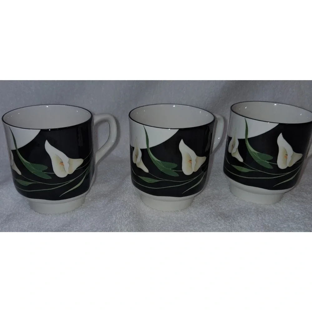Sango Quadrille Black Lilies Set Of 3 Pieces.